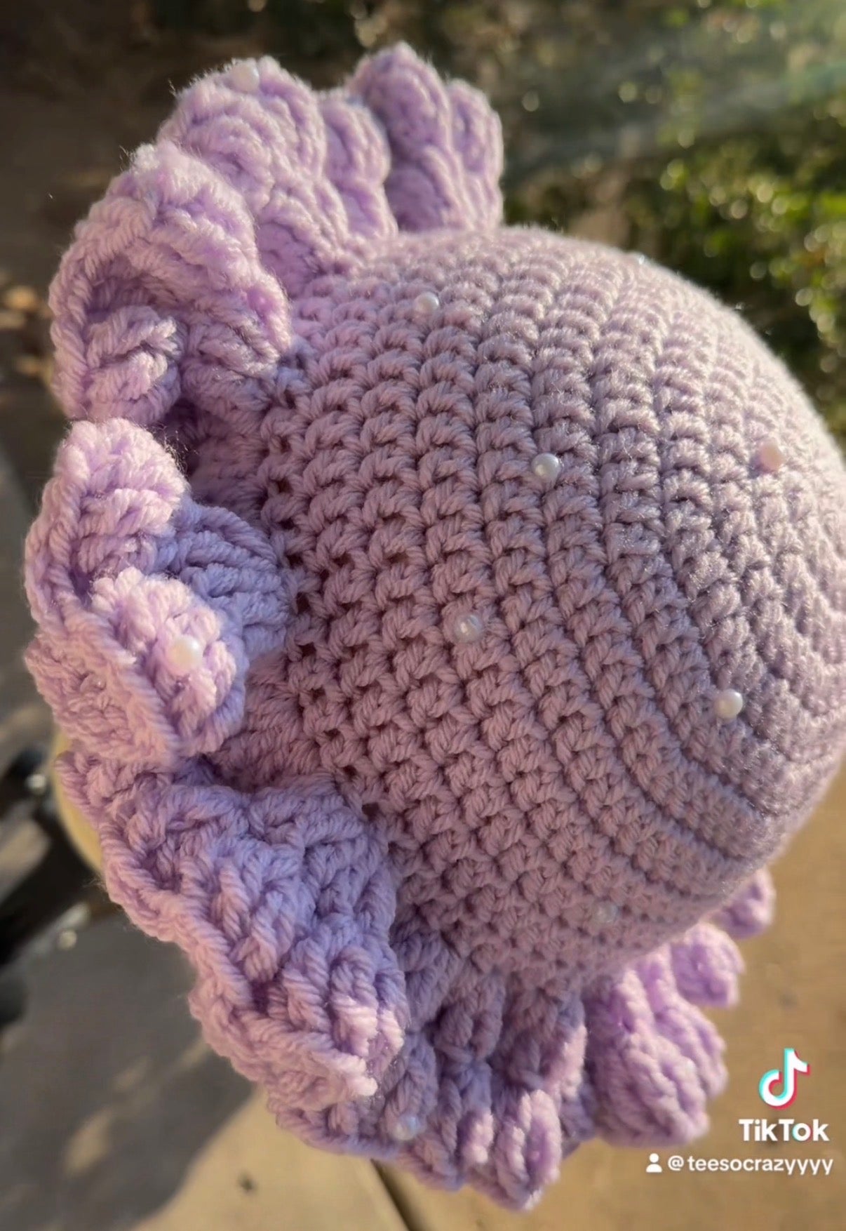 Girls Perl Ruffle Hat